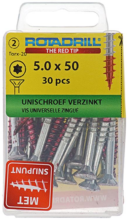 Rotadrill 1039949 - vis universelle vktx vz 5,0x50mm (30) | 6 pièces