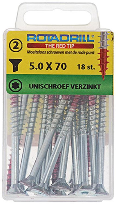 Rotadrill 1039951 - vis universelle vktx vz 5,0x70mm (18) | 6 pièces