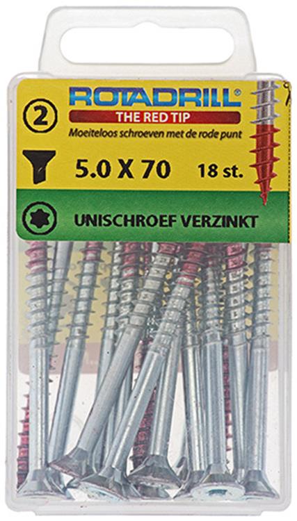Rotadrill 1039951 - vis universelle vktx vz 5,0x70mm (18) | 6 pièces