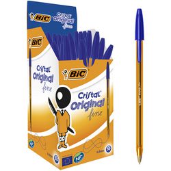 Stylo bille bic cristal fin 0,3-0,5mm bleu capuchon perméable à l'air