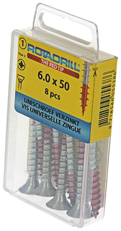 Rotadrill 1039786 - vis universelle vk pzd vz 6,0x50mm (8) | 6 pièces
