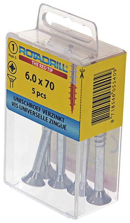 Rotadrill 1039788 - vis universelle vk pzd vz 6,0x70mm (5) | 6 pièces