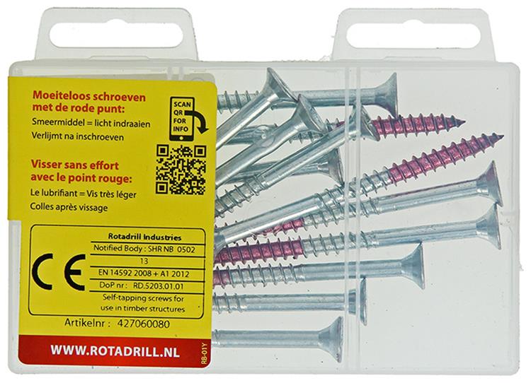 Rotadrill 1039823 - vis universelle vk pzd vz 6,0x80mm (12) | 6 pièces