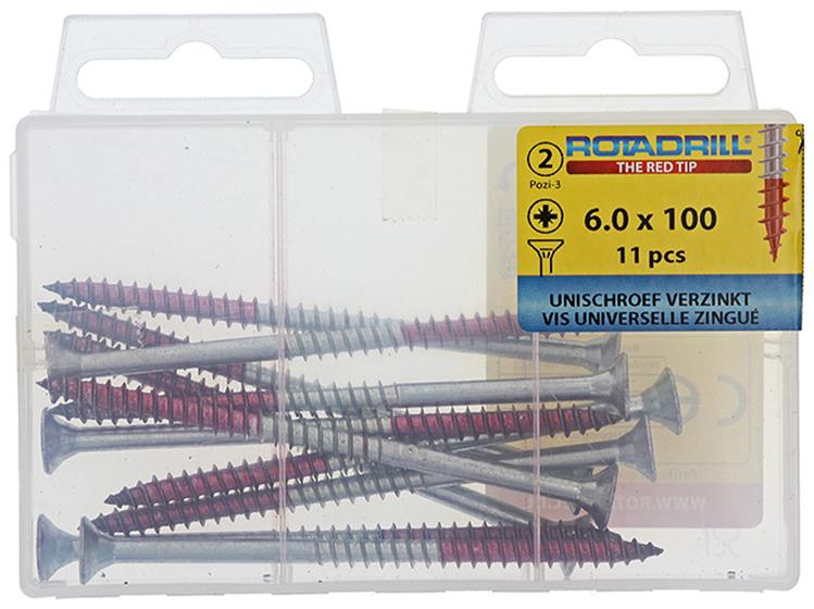 Rotadrill 1039824 - vis universelle vk pzd vz 6,0x100mm (11) | 6 pièces