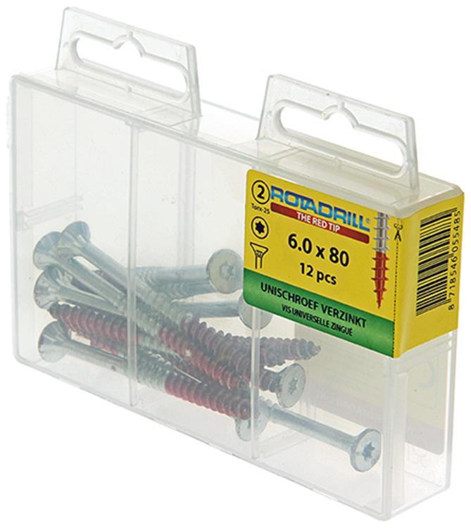 Rotadrill 1039955 - vis universelle vktx vz 6,0x80mm (12) | 6 pièces