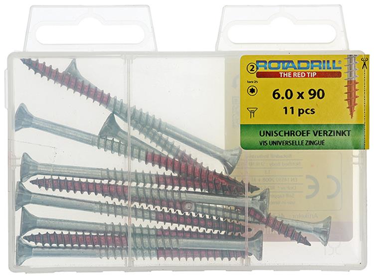 Rotadrill 1039956 - vis universelle vktx vz 6,0x90mm (11) | 6 pièces