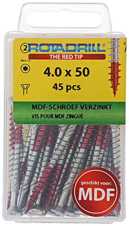 Rotadrill 1039913 - Vis MDF 75°-vk tx vz 4.0x50mm (45) | 6 pièces