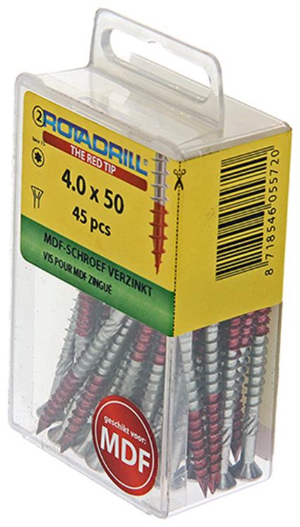 Rotadrill 1039913 - Vis MDF 75°-vk tx vz 4.0x50mm (45) | 6 pièces