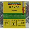 Rotadrill 1040020 - vis porte poteau ar-coating tx 8.0x50mm (30) | 4 pièces