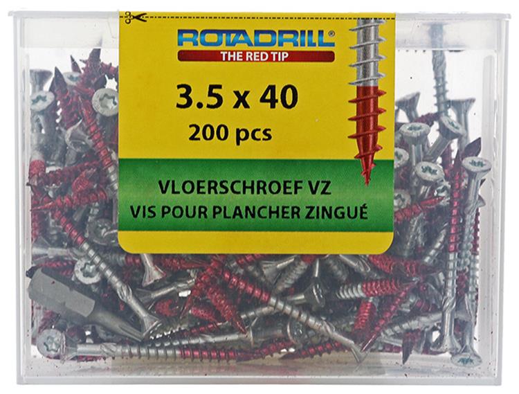 Rotadrill 1040007 - vis sol 75°-vk tx vz 3.5x40mm (200) | 4 pièces