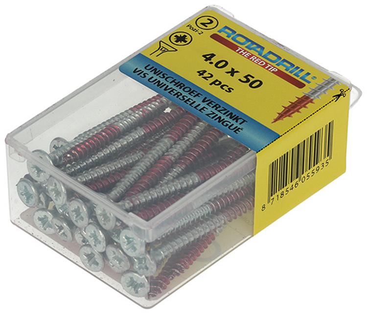 Rotadrill 1039802 - vis universelle vk pzd vz 4,0x50mm (42) | 6 pièces