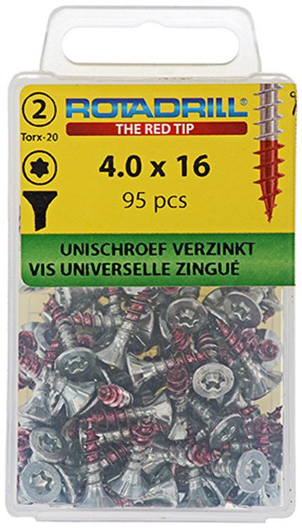 Rotadrill 1039932 - vis universelle vktx vz 4,0x16mm (95) | 6 pièces