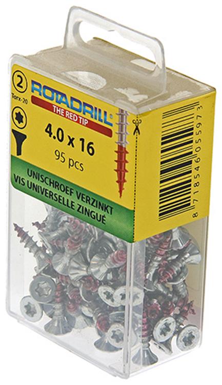 Rotadrill 1039932 - vis universelle vktx vz 4,0x16mm (95) | 6 pièces