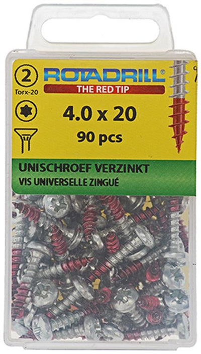 Rotadrill 1039933 - vis universelle vktx vz 4,0x20mm (90) | 6 pièces