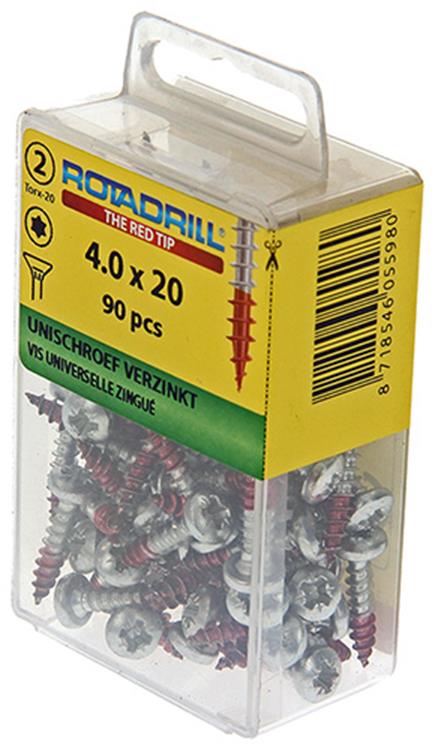 Rotadrill 1039933 - vis universelle vktx vz 4,0x20mm (90) | 6 pièces