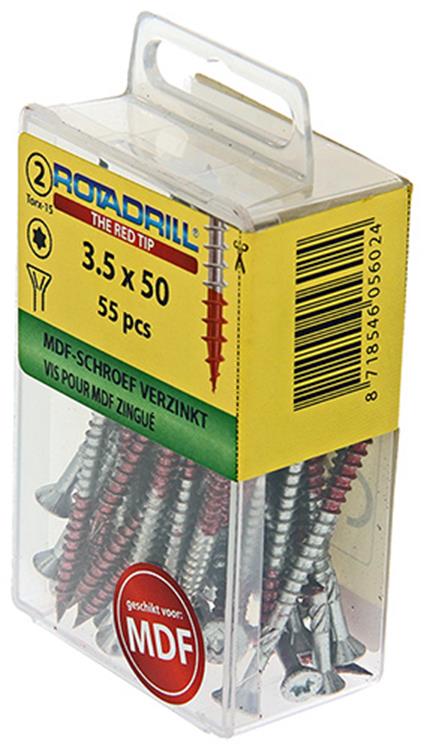 Rotadrill 1039911 - Vis MDF 75°-vk tx vz 3,5x50mm (55) | 6 pièces