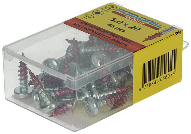 Rotadrill 1039832 - vis universelle ck pzd vz 5.0x20mm (46) | 6 pièces