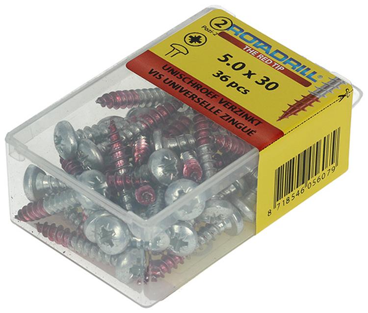 Rotadrill 1039834 - vis universelle ck pzd vz 5.0x30mm (36) | 6 pièces