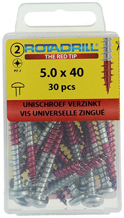 Rotadrill 1039835 - vis universelle ck pzd vz 5.0x40mm (30) | 6 pièces