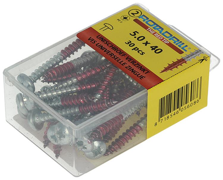 Rotadrill 1039835 - vis universelle ck pzd vz 5.0x40mm (30) | 6 pièces