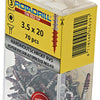 Rotadrill 1039896 - vis bois dur autotaraudeuse sppls.inox t15 3.5x20mm (70) | 6 pièces