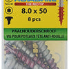 Rotadrill 1039924 - vis porte poteau ar-coating tx 8.0x50mm (8) | 6 pièces