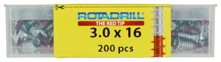 Rotadrill 1039960 - vis universelle vkpzd vz 3.0x16mm (200) | 4 pièces