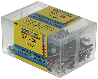 Rotadrill 1039963 - vis universelle vkpzd vz 3.0x30mm (200) | 4 pièces