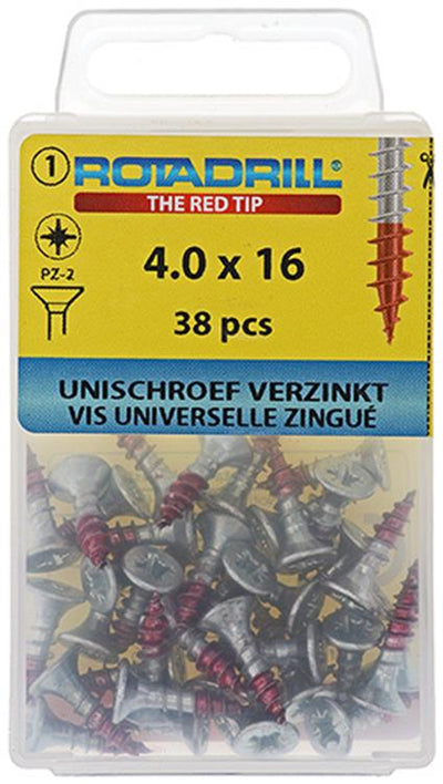 Rotadrill 1039774 - vis universelle vk pzd vz 4.0x16mm (38) | 6 pièces