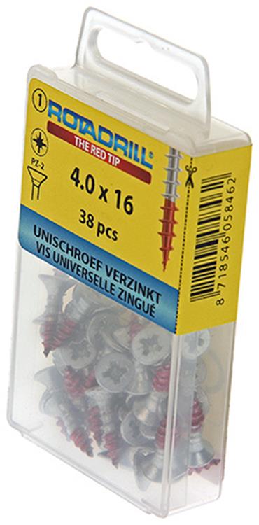 Rotadrill 1039774 - vis universelle vk pzd vz 4.0x16mm (38) | 6 pièces