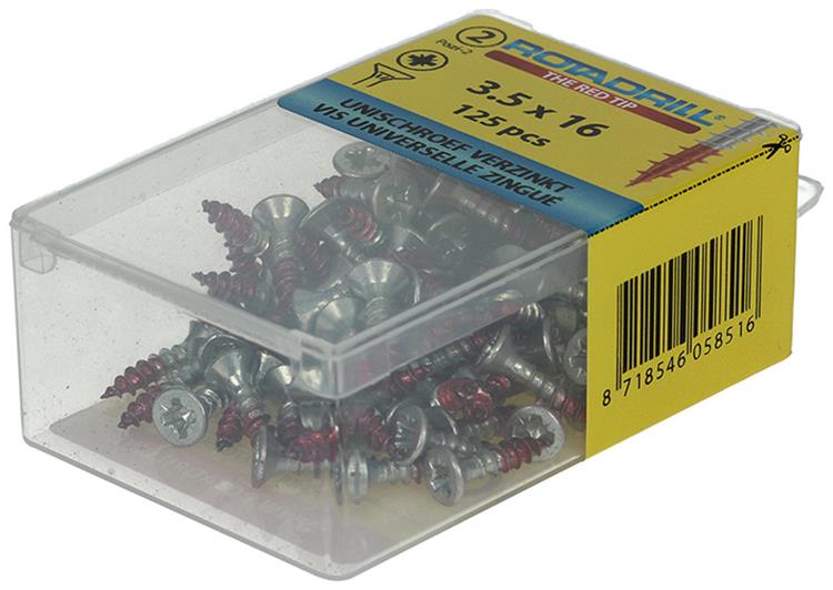 Rotadrill 1039793 - vis universelle vk pzd vz 3,5x16mm (125) | 6 pièces