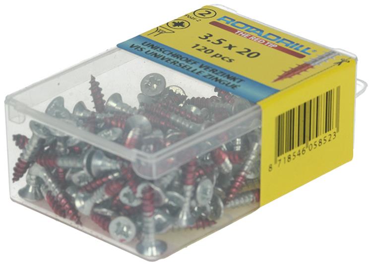 Rotadrill 1039794 - vis universelle vk pzd vz 3,5x20mm (120) | 6 pièces