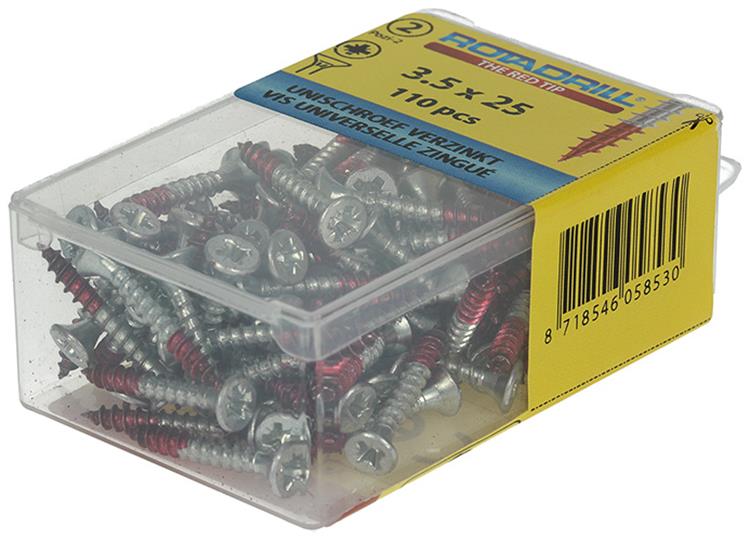 Rotadrill 1039795 - vis universelle vk pzd vz 3,5x25mm (110) | 6 pièces
