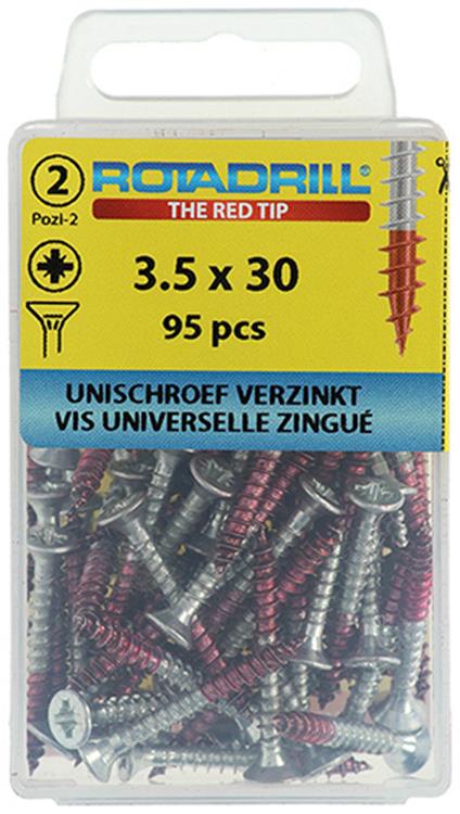 Rotadrill 1039796 - vis universelle vk pzd vz 3,5x30mm (95) | 6 pièces