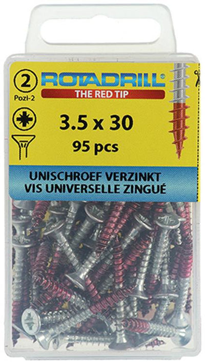 Rotadrill 1039796 - vis universelle vk pzd vz 3,5x30mm (95) | 6 pièces