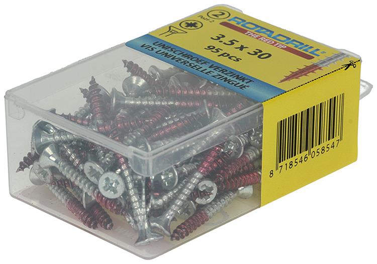 Rotadrill 1039796 - vis universelle vk pzd vz 3,5x30mm (95) | 6 pièces