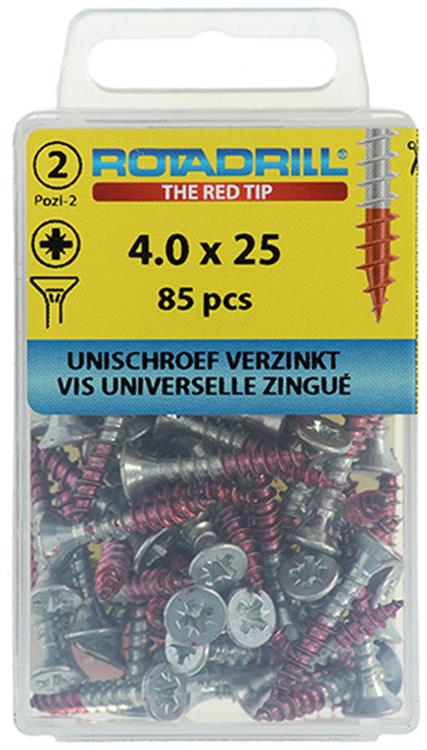 Rotadrill 1039799 - vis universelle vk pzd vz 4,0x25mm (85) | 6 pièces