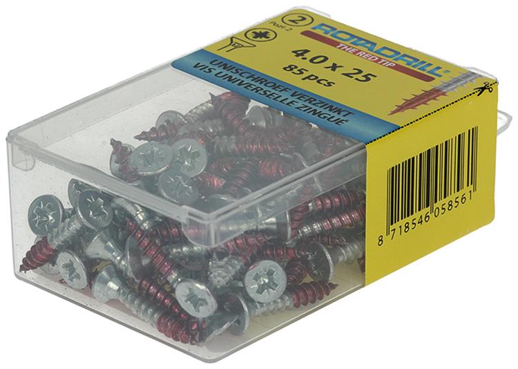 Rotadrill 1039799 - vis universelle vk pzd vz 4,0x25mm (85) | 6 pièces