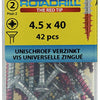 Rotadrill 1039803 - vis universelle vk pzd vz 4,5x40mm (42) | 6 pièces