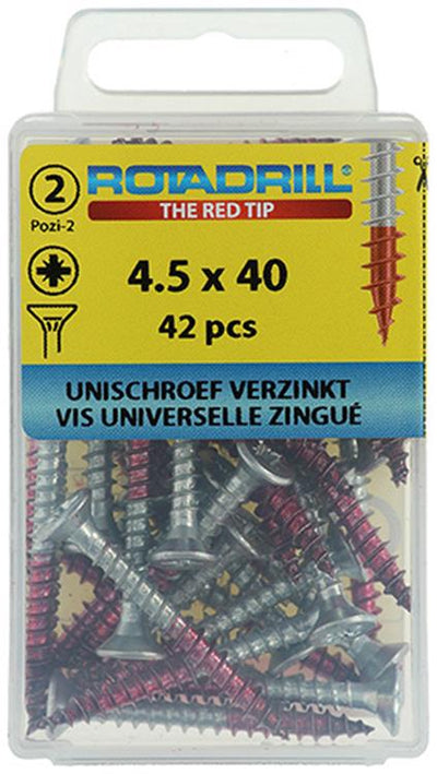 Rotadrill 1039803 - vis universelle vk pzd vz 4,5x40mm (42) | 6 pièces