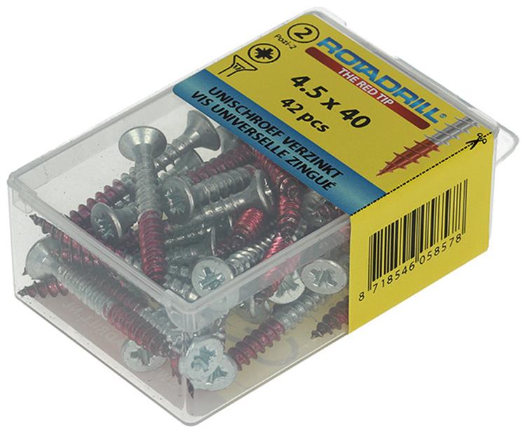 Rotadrill 1039803 - vis universelle vk pzd vz 4,5x40mm (42) | 6 pièces
