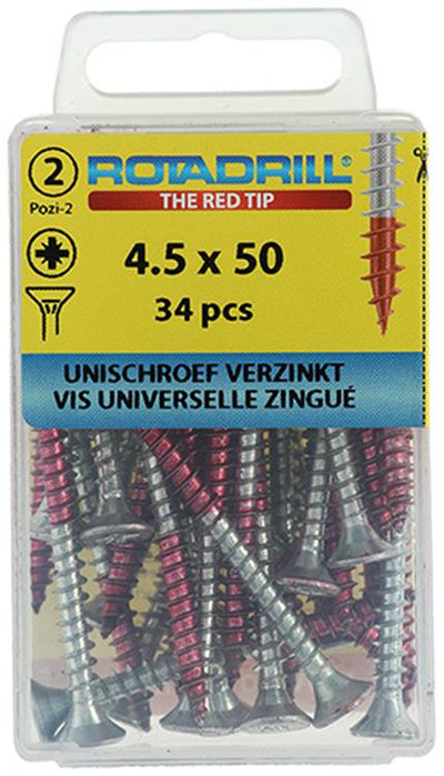 Rotadrill 1039804 - vis universelle vk pzd vz 4,5x50mm (34) | 6 pièces