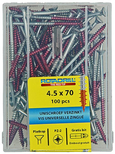 Rotadrill 1040026 - vis universelle vkpzd vz 4,5x70mm (100) | 4 pièces