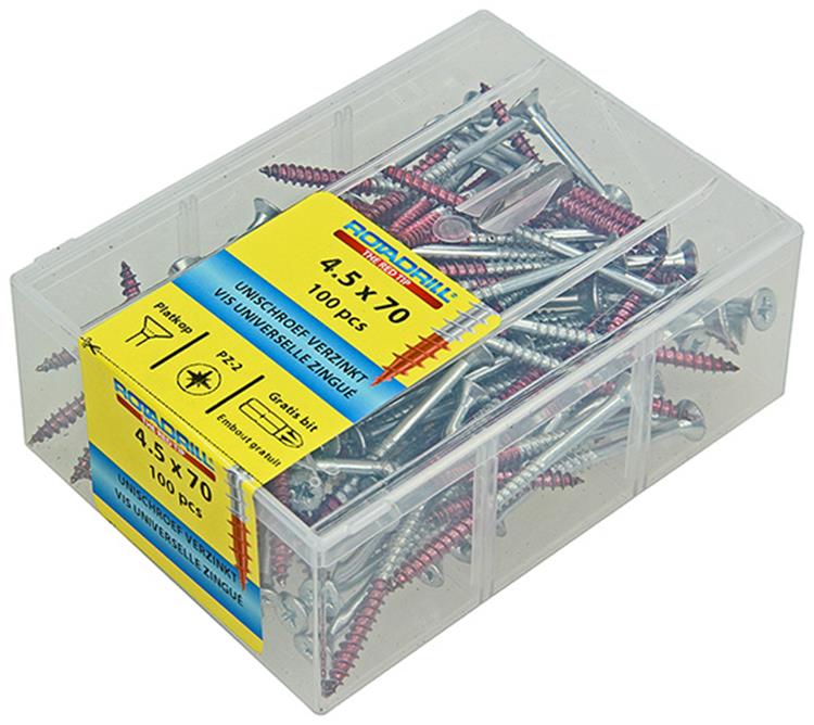 Rotadrill 1040026 - vis universelle vkpzd vz 4,5x70mm (100) | 4 pièces