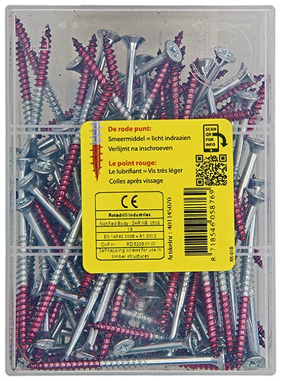 Rotadrill 1040026 - vis universelle vkpzd vz 4,5x70mm (100) | 4 pièces