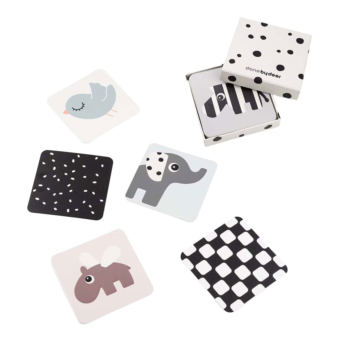 Fait par Deer Baby Contraste Card Card Deer Friends, 10st.