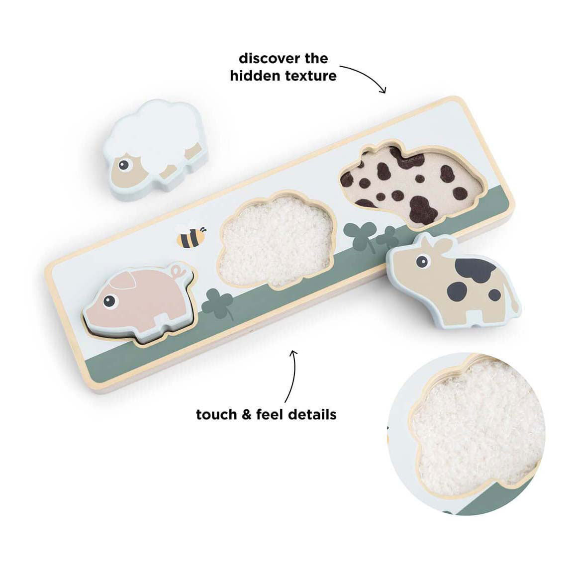 Fait par Deer Sensory Puzzle Small Farm, 3e.