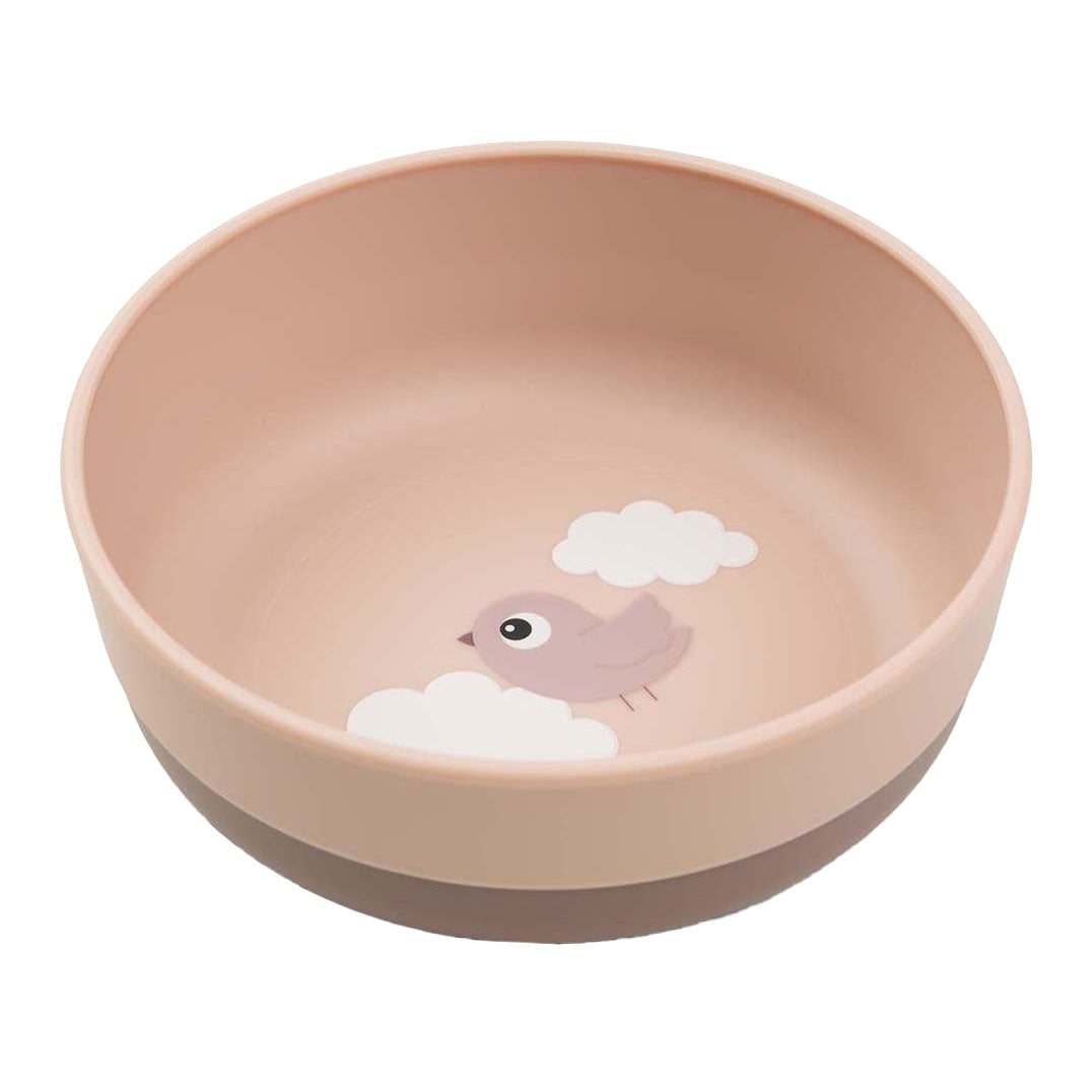 Fait par le bol de nourriture des cerfs heureux nuages ​​rose