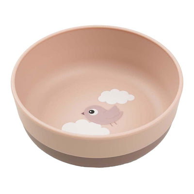 Fait par le bol de nourriture des cerfs heureux nuages ​​rose