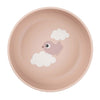 Fait par le bol de nourriture des cerfs heureux nuages ​​rose